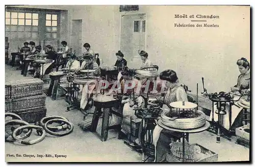 Cartes postales Champagne Moet & Chandon Fabrication des muselets