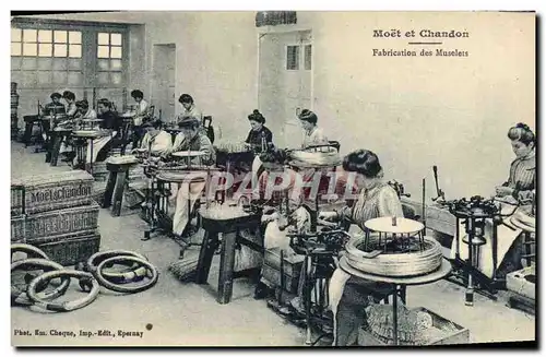 Cartes postales Champagne Moet & Chandon Fabrication des muselets