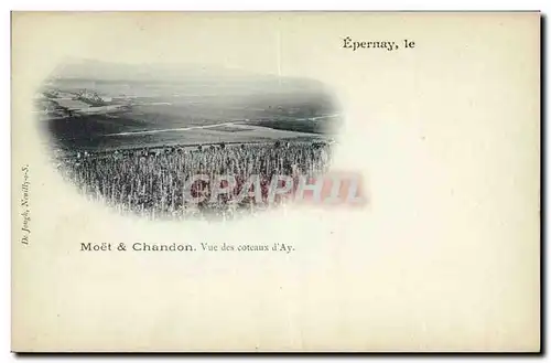 Cartes postales Champagne Moet & Chandon Vue des coteaux d&#39Ay Epernay