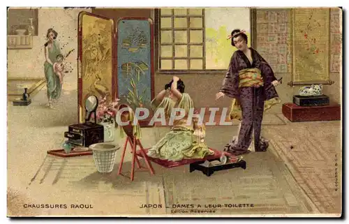 Cartes postales Publicite Chaussures Raoul Japon Dames a leur toilette