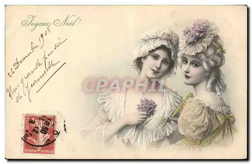 Cartes postales Fantaisie Femmes Noel