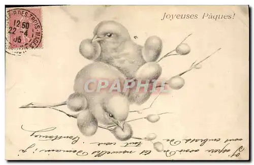 Cartes postales Fantaisie Poussins Paques