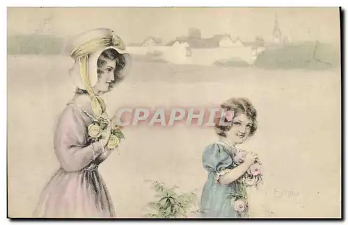 Cartes postales Fantaisie Femme Enfant