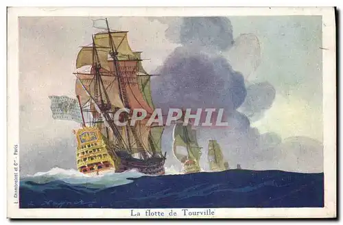 Ansichtskarte AK Bateau Illustrateur Haffner La flotte de Tourville