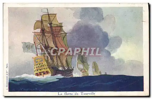 Cartes postales Bateau Illustrateur Haffner La flotte de Tourville