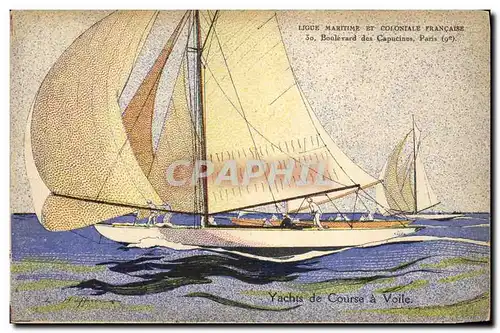 Ansichtskarte AK Bateau Illustrateur Haffner Yachts de course a voile