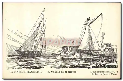 Ansichtskarte AK Bateau Illustrateur Haffner Yachts de croisiere