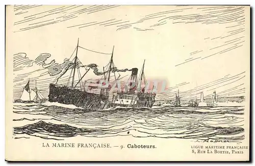 Cartes postales Bateau Illustrateur Haffner Caboteurs