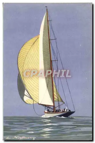 Ansichtskarte AK Bateau Illustrateur Haffner Yacht de la grande classe courant vent arriere avec son spinnaker