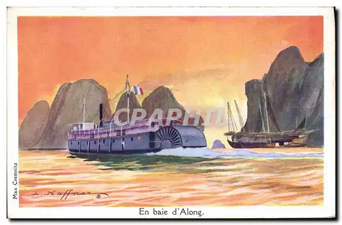 Cartes postales Bateau Illustrateur Haffner En Baie d&#39Along Vietnam Indochine