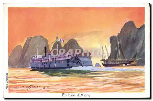 Cartes postales Bateau Illustrateur Haffner En Baie d'Along Vietnam Indochine
