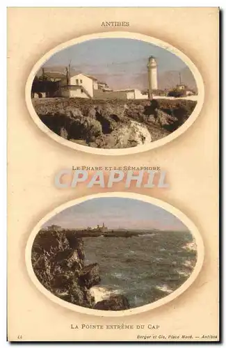 Cartes postales Phare Antibes Le Phare et le Semaphore La Pointe extreme du Cap