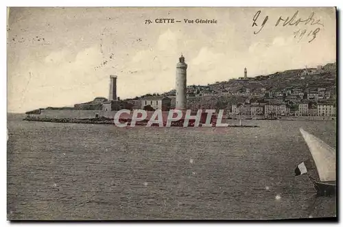 Cartes postales Phare Cette Vue generale Bateau