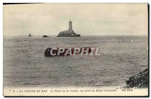 Cartes postales Phare de la Vieille vue prise du recif Gorlebella La Pointe du Raz