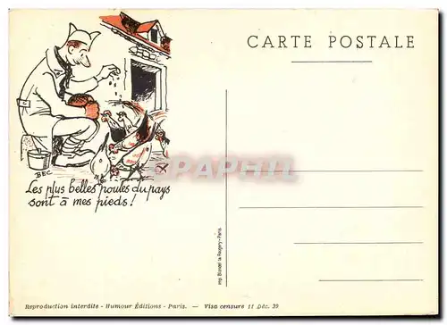 Cartes postales Militaria Les plus belles poules du pays sont a mes pieds