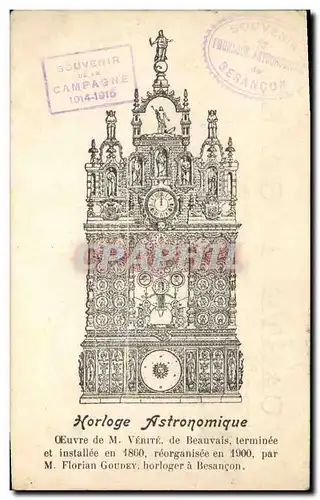 Cartes postales Horloge astronomique Verite Beauvais