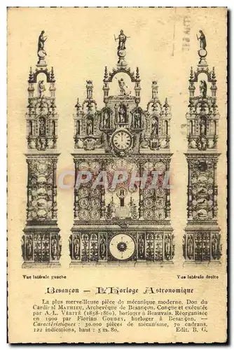 Cartes postales Horloge astronomique Besancon