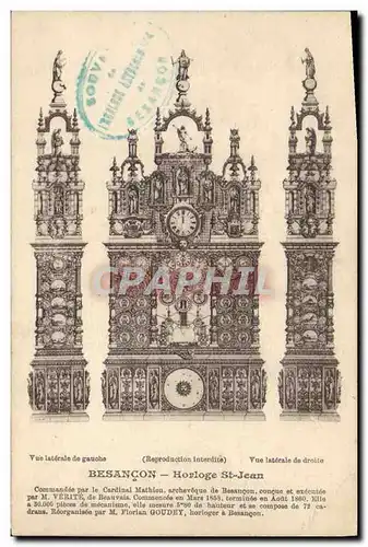 Cartes postales Horloge St Jean Besancon