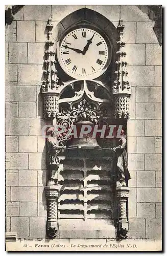 Ansichtskarte AK Horloge Feurs Le Jacquemard de l&#39eglise