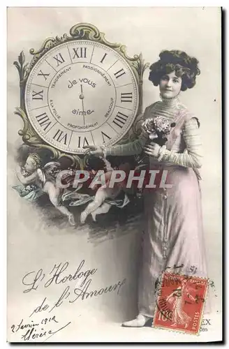 Cartes postales Femme Horloge Pendule