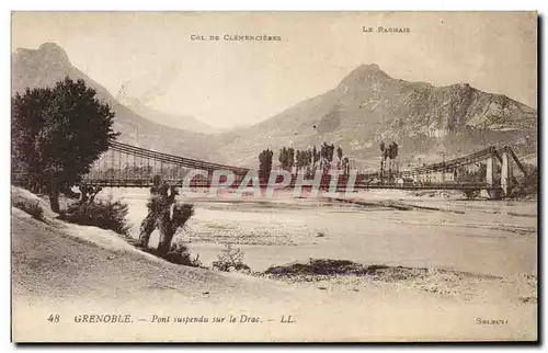 Ansichtskarte AK Grenoble Pont suspendu sur le Drac