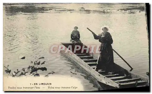 Cartes postales Folklore En Limousin Barque Bateau