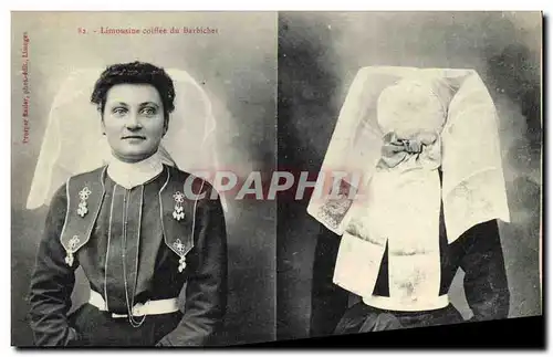 Cartes postales Folklore Limousine coiffee du Barbichet