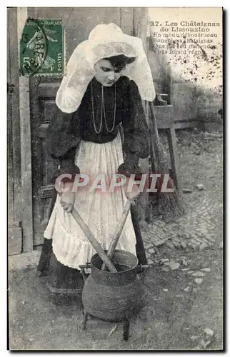 Cartes postales Folklore Limousin Les chataignes du Limouzino