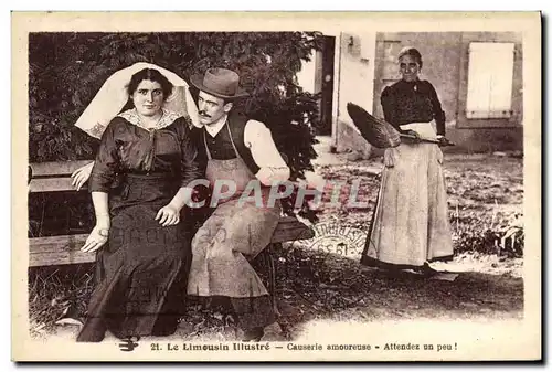 Cartes postales Folklore Limousin Causerie amoureuse