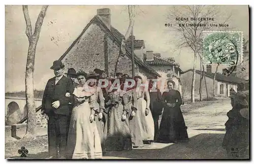 Cartes postales Folklore En Limousin Une noce Mariage