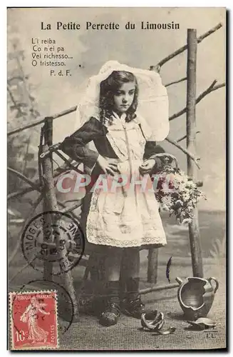 Cartes postales Folklore La petite Perrette de Limousin Enfant