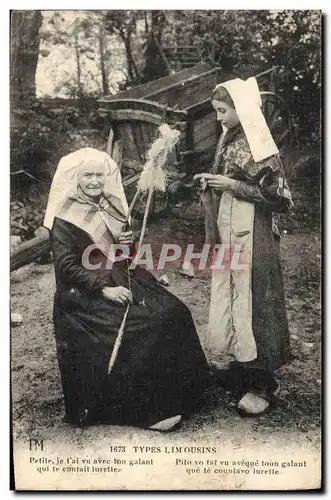 Cartes postales Folklore Types Limousins Fileuse