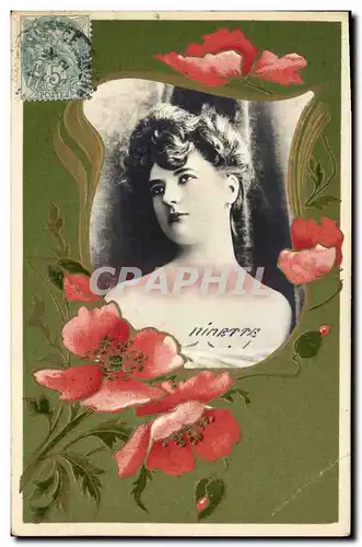 Cartes postales Fantaisie Fleurs Femme Nimette
