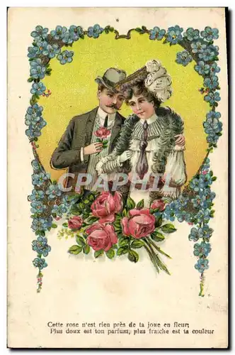 Cartes postales Fantaisie Fleurs Femme