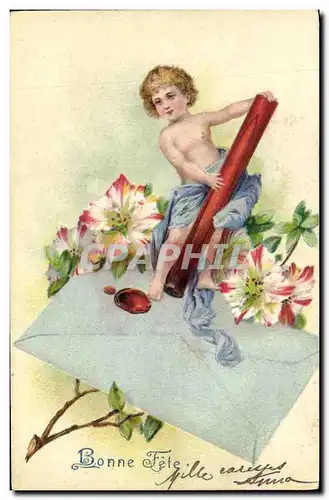 Cartes postales Fantaisie Fleurs Ange