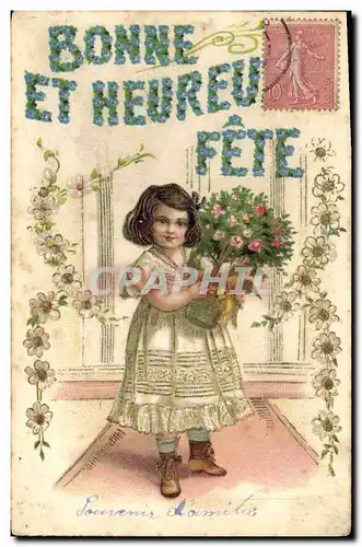 Cartes postales Fantaisie Fleurs Enfant