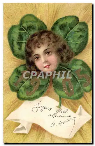 Ansichtskarte AK Fantaisie Fleurs Trefle Enfant Annee 1905