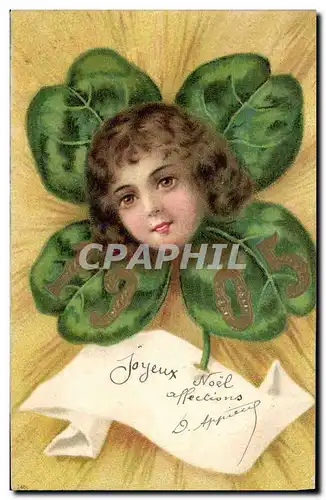 Cartes postales Fantaisie Fleurs Trefle Enfant Annee 1905