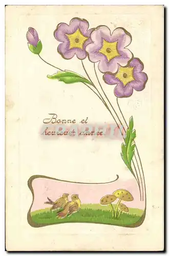 Cartes postales Fantaisie Fleurs Champignons
