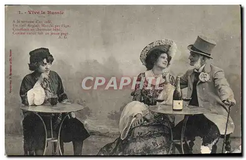 Cartes postales Fantaisie Femme Vive La Russie Russia Champagne