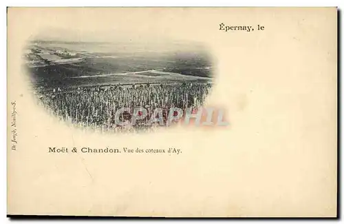 Cartes postales Folklore Vin Vendange Champagne Epernay Moet & Chandon Vue des coteaux d&#39Ay
