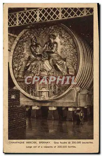 Cartes postales Folklore Vin Vendange Champagne Mercier Epernay Gros foudre