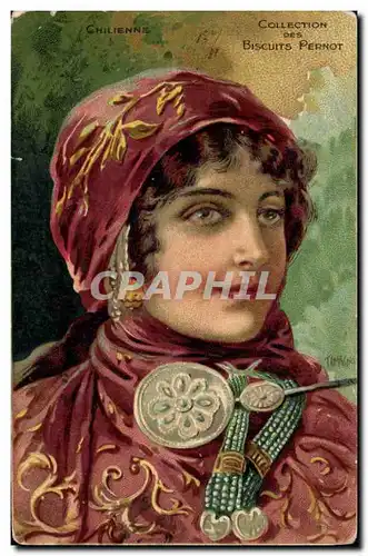 Cartes postales Publicite Biscuits Pernot Chilienne Chili