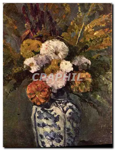 Ansichtskarte AK Fantaisie Fleurs Paul Cezanne Dahlias Musee du Louvre Paris