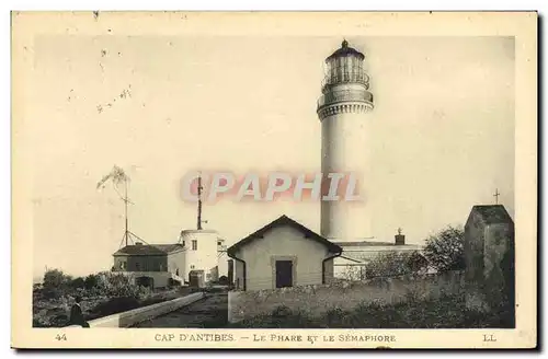 Ansichtskarte AK Phare Cap d&#39Antibes Le phare et le semaphore