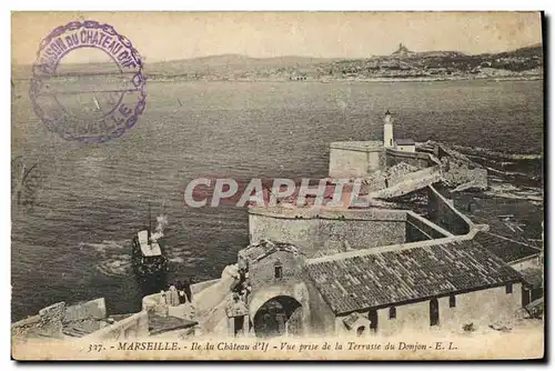 Cartes postales Phare Marseille Ile du Chateau d&#39If Vue prise de la terrasse du donjon