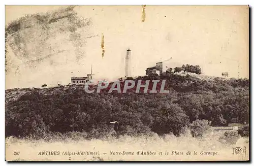Cartes postales Phare Antibes Notre Dame d&#39Antibes et le phare de la Garoupe