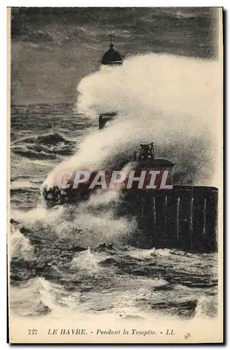 Ansichtskarte AK Phare Le Havre Pendant la tempete