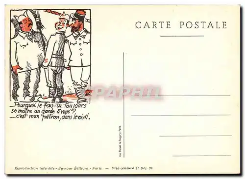 Cartes postales moderne Militaria Patron Civil