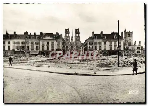 Moderne Karte Militaria Orleans 1941 Vue vers la cathedrale avant le percement du prolongement de la rue Jeann